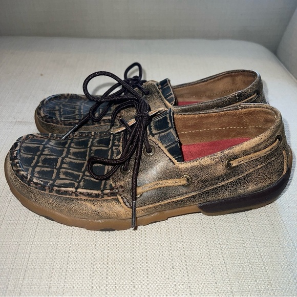 Twisted X Loafers Womens Leather Lace Up Antibacterial Washable Driving 5.5M - Picture 5 of 11